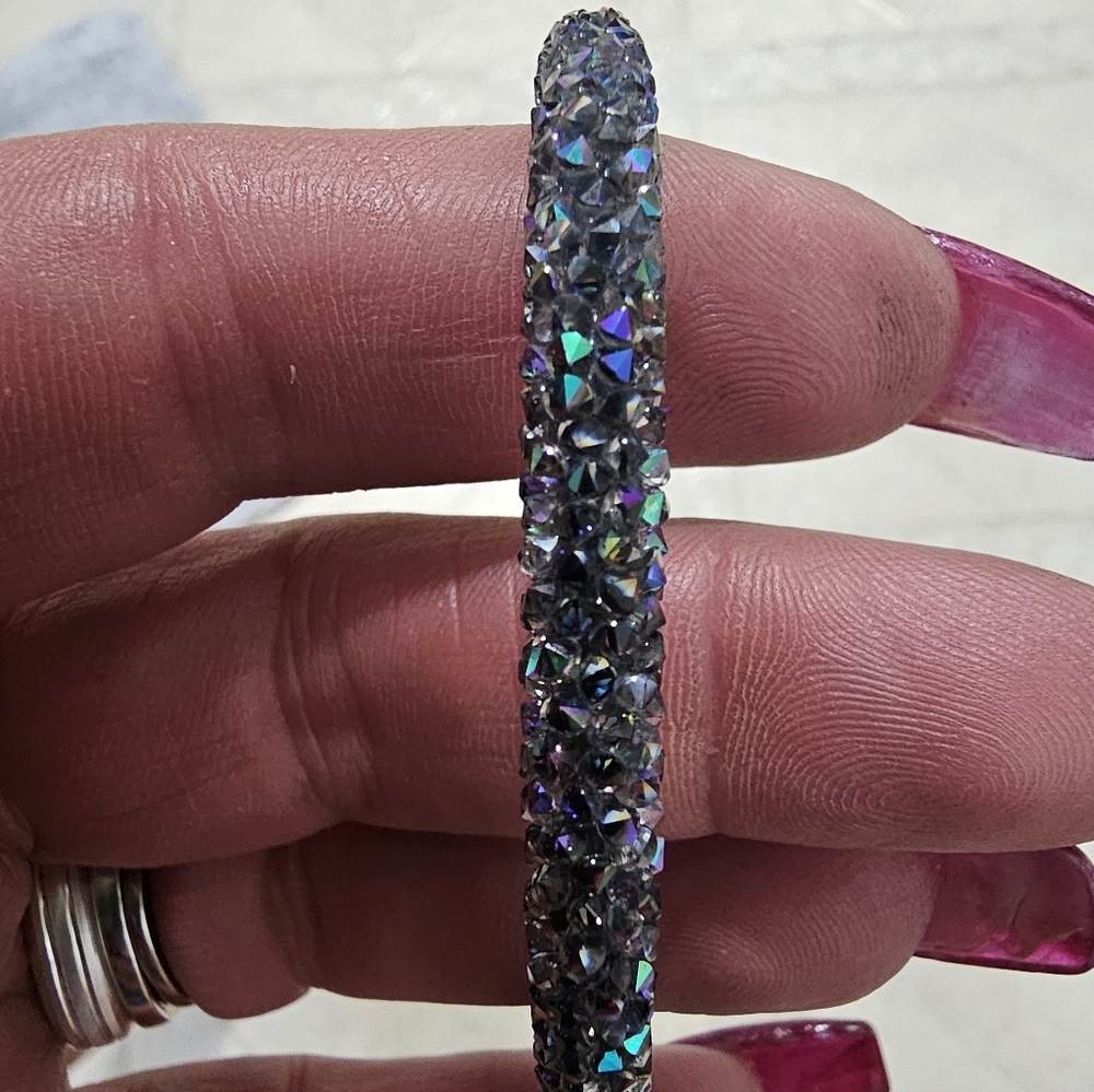 Nwot Swarovski Crystaldust Cuff Bracelet In Purple